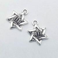 Tibetan Style Pendants, Hexagram, antique silver color plated, nickel, lead & cadmium free, 20x15x4.50mm, Hole:Approx 1mm, 100PCs/Bag, Sold By Bag