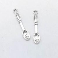 Tibetan Style Pendants, Spoon, antique silver color plated, nickel, lead & cadmium free, 33x7x2mm, Hole:Approx 1mm, 100PCs/Bag, Sold By Bag