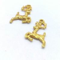 Tibetan Style Animal Pendants, Deer, gold color plated, nickel, lead & cadmium free, 20x13x2mm, Hole:Approx 1mm, 100PCs/Bag, Sold By Bag