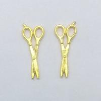 Tibetan Style Pendants, Scissors, gold color plated, nickel, lead & cadmium free, 25x10x1.50mm, Hole:Approx 1mm, 100PCs/Bag, Sold By Bag
