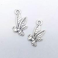 Tibetan Style Animal Pendants, Bee, antique silver color plated, vintage & cute & fashion jewelry & DIY, nickel, lead & cadmium free, 20x11x1.80mm, Hole:Approx 1mm, 100PCs/Bag, Sold By Bag
