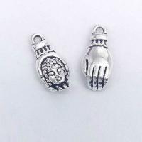 Zinc Alloy Pendants Buddha antique silver color plated vintage & Mini & fashion jewelry & DIY nickel lead & cadmium free Approx 1mm Sold By Bag