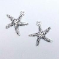 Tibetan Style Star Pendant, Starfish, antique silver color plated, vintage & Mini & fashion jewelry & DIY, nickel, lead & cadmium free, 26x25x2mm, Hole:Approx 1mm, 100PCs/Bag, Sold By Bag