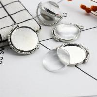 Zinc Alloy Pendant Cabochon Setting silver color plated fashion jewelry & DIY & double-sided nickel lead & cadmium free Inner Approx 25mm Sold By Lot