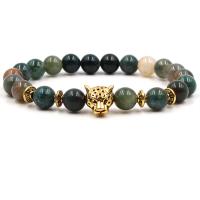 Natural Stone Bracelet, with Tibetan Style, plated, vintage & fashion jewelry & Unisex & different styles for choice, 8mm, Sold By Strand