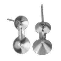 Stainless Steel Earring Stud Component 304 Stainless Steel polished durable & DIY original color 0.5mm 4mm 6mm Sold By Bag