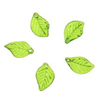 Acrylic Pendants, Leaf, fashion jewelry & DIY, apple green, 17.50x11x3mm, Hole:Approx 1.5mm, Approx 2500PCs/Bag, Sold By Bag