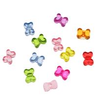 Jelly Style Akryl perler, Bowknot, Mini & Nuttet & du kan DIY & gelé stil, blandede farver, 15x11x8mm, Hole:Ca. 2mm, Ca. 520pc'er/Bag, Solgt af Bag