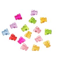 Jelly Style Akryl perler, Bjørn, Mini & Nuttet & du kan DIY & gelé stil, blandede farver, 10x10x6.50mm, Hole:Ca. 3mm, Ca. 2150pc'er/Bag, Solgt af Bag