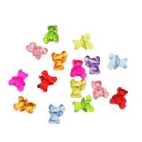 Jelly Style Akryl perler, Bjørn, Mini & Nuttet & du kan DIY & gelé stil, blandede farver, 13.50x11.50x8mm, Hole:Ca. 2mm, Ca. 1080pc'er/Bag, Solgt af Bag