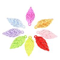 Acrylic Pendants, Leaf, fashion jewelry & DIY, mixed colors, 41x28x3.50mm, Hole:Approx 2.5mm, Approx 650PCs/Bag, Sold By Bag