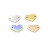 Stainless Steel Connector, Heart, polished, 1/1 loop, more colors for choice, 12x9mm, Hole:Approx 1.5mm, 10PCs/Bag, Sold By Bag
