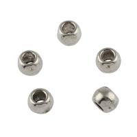 Tibetan Style Jewelry Beads, Round, platinum color plated, DIY, 7x5.3mm, Hole:Approx 3.5mm, Approx 142PCs/Bag, Sold By Bag