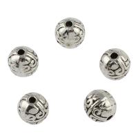 Tibetan Style Jewelry Beads, Round, antique silver color plated, DIY, 7.5mm, Hole:Approx 1.5mm, Approx 71PCs/Bag, Sold By Bag