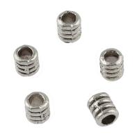 Tibetan Style Jewelry Beads, Column, antique silver color plated, DIY, 4.5x3.7mm, Hole:Approx 2.2mm, Approx 500PCs/Bag, Sold By Bag