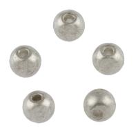 Tibetan Style Jewelry Beads, Round, platinum color plated, DIY, 4.1x4.7mm, Hole:Approx 1.2mm, Approx 307PCs/Bag, Sold By Bag