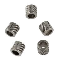 Tibetan Style Jewelry Beads, Column, antique silver color plated, DIY, 5x5.3mm, Hole:Approx 3.1mm, Approx 200PCs/Bag, Sold By Bag