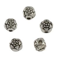 Tibetan Style Flower Beads, antique silver color plated, DIY, 5.80x6.30x5.30mm, Hole:Approx 1.6mm, Approx 142PCs/Bag, Sold By Bag