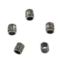 Tibetan Style Jewelry Beads, Column, antique silver color plated, DIY, 6x5.5mm, Hole:Approx 3.4mm, Approx 333PCs/Bag, Sold By Bag