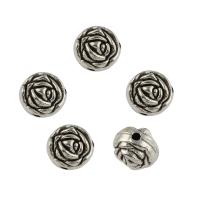 Tibetan Style Flower Beads, antique silver color plated, DIY, 9.4x8.4mm, Hole:Approx 1.6mm, Approx 43PCs/Bag, Sold By Bag