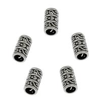 Tibetan Style European Beads, Column, antique silver color plated, DIY, 12.3x6.7mm, Hole:Approx 4.7mm, Approx 90PCs/Bag, Sold By Bag