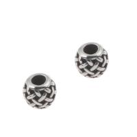 Stainless Steel European Beads, 316L Stainless Steel, Round, blacken, original color, 10x9mm, Hole:Approx 4mm, 5PCs/Bag, Sold By Bag