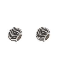 Stainless Steel European Beads, 316L Stainless Steel, Round, blacken, original color, 11x9mm, Hole:Approx 4mm, 5PCs/Bag, Sold By Bag