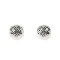 Stainless Steel European Beads, 316L Stainless Steel, Round, blacken, original color, 10x9mm, Hole:Approx 4mm, 5PCs/Bag, Sold By Bag
