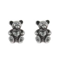 Stainless Steel European Beads, 316L Stainless Steel, Bear, blacken, original color, 8.50x12x7.50mm, Hole:Approx 4.5mm, 5PCs/Bag, Sold By Bag