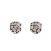 Stainless Steel European Beads, 316L Stainless Steel, Round, enamel, pink, 9x10mm, Hole:Approx 4mm, 5PCs/Bag, Sold By Bag