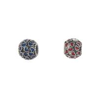 Stainless Steel European Beads, 316L Stainless Steel, Round, enamel, more colors for choice, 9x10mm, Hole:Approx 4mm, 5PCs/Bag, Sold By Bag