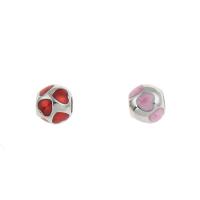 Stainless Steel European Beads, 316L Stainless Steel, Round, enamel, more colors for choice, 9x10mm, Hole:Approx 4.5mm, 5PCs/Bag, Sold By Bag