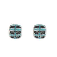 Stainless Steel European Beads, 316L Stainless Steel, enamel & blacken, skyblue, 9x10mm, Hole:Approx 4mm, 5PCs/Bag, Sold By Bag