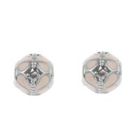 Stainless Steel European Beads, 316L Stainless Steel, Round, enamel, pink, 10x10.5mm, Hole:Approx 4mm, 5PCs/Bag, Sold By Bag
