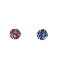 Stainless Steel European Beads, 316L Stainless Steel, Round, enamel, more colors for choice, 10x9mm, Hole:Approx 4mm, 5PCs/Bag, Sold By Bag