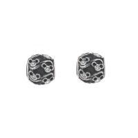 Stainless Steel European Beads, 316L Stainless Steel, Round, with rhinestone & blacken, original color, 10x9mm, Hole:Approx 4mm, 5PCs/Bag, Sold By Bag