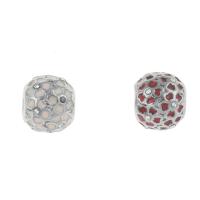 Stainless Steel European Beads, 316L Stainless Steel, Round, enamel & with rhinestone, more colors for choice, 10x9mm, Hole:Approx 4mm, 5PCs/Bag, Sold By Bag