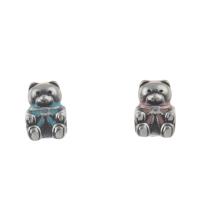 Stainless Steel European Beads, 316L Stainless Steel, Bear, enamel & blacken, more colors for choice, 8x11x8mm, Hole:Approx 4mm, 5PCs/Bag, Sold By Bag
