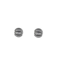 316L Stainless Steel European Bead Round vintage & fashion jewelry & DIY & with rhinestone & blacken original color Approx 4mm Sold By Bag