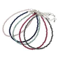 Natural Faceted Round Beads Gemstone Bracelets with 1.5Inch extender chain fashion jewelry & for woman  Sold Per Approx 6.5 Inch Strand