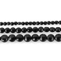 Natürliche schwarze Achat Perlen, Schwarzer Achat, DIY & verschiedene Größen vorhanden, schwarz, Bohrung:ca. 1,1.5mm, verkauft per ca. 15.5 ZollInch Strang