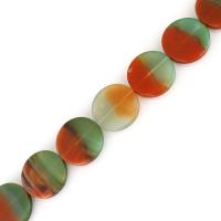 Agate Beads, Flat Round, fashion jewelry & DIY, 37.5-38.5x37.5-38.5x5.5-6.5mm, Hole:Approx 2mm, Approx 10PCs/Strand, Sold Per Approx 15 Inch Strand