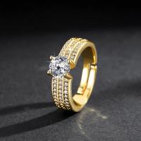 Cubic Zircon Brass Finger Ring with Cubic Zirconia plated fashion jewelry & for woman 6mm US Ring Sold By Bag