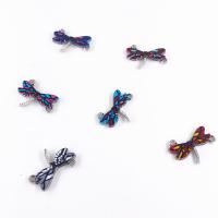 Animal Tibetan Style Connector, Dragonfly, silver color plated, enamel & 1/1 loop, more colors for choice, nickel, lead & cadmium free, 24*16*2mm, 100PCs/Bag, Sold By Bag