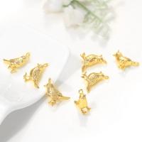 Brass Jewelry Pendants, Bird, gold color plated, DIY, nickel, lead & cadmium free, 9x13mm, Approx 10PCs/Lot, Sold By Lot