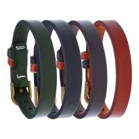 Faux Leather Bracelet, with Tibetan Style, fashion jewelry & Unisex, more colors for choice, 240x10mm, Sold By Strand