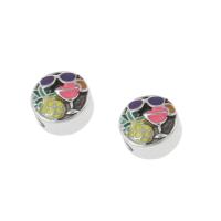 Stainless Steel European Beads, 316L Stainless Steel, fashion jewelry & DIY & enamel, multi-colored, 11x8mm, 5PCs/Bag, Sold By Bag