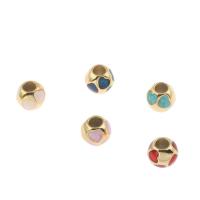 Stainless Steel European Beads, 316L Stainless Steel, Round, gold color plated, enamel, more colors for choice, 11x9mm, 5PCs/Bag, Sold By Bag
