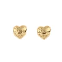Stainless Steel European Beads, 316L Stainless Steel, Heart, gold color plated, fashion jewelry & DIY, 11x10x7mm, 5PCs/Bag, Sold By Bag