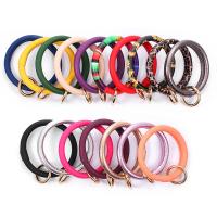 PU Leather Key Chain, with Tibetan Style, gold color plated, fashion jewelry & DIY, more colors for choice, 235.5mm, Sold By PC